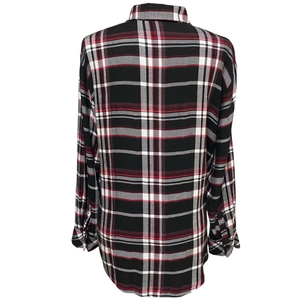 Sanctuary Plaid Boyfriend Button Shirt Large Grunge Western Cowgirl Style - Picture 3 of 6